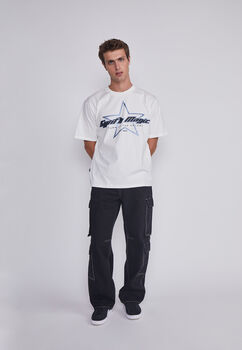 Jeans Hombre Multicargo Contraste Negro Sioux